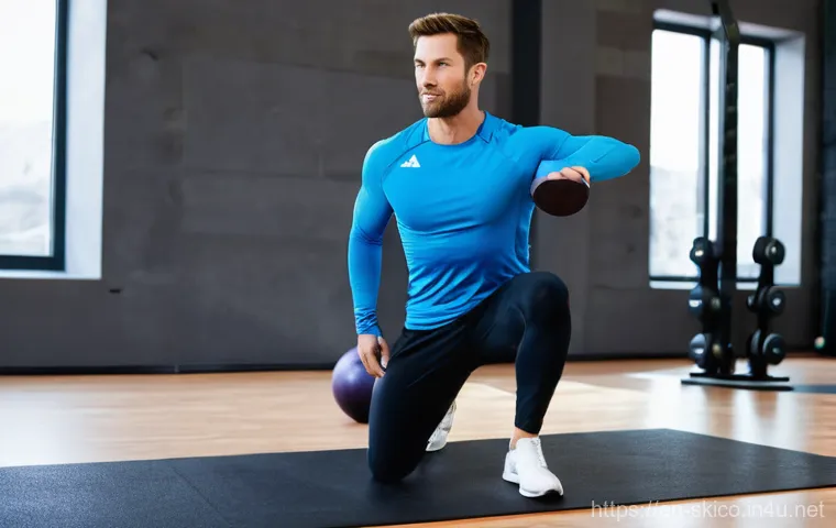 스키 강사의 동계 시즌 준비 - **Image Prompt: Dynamic Pre-Season Ski Fitness Training**
A highly motivated male ski instructor...