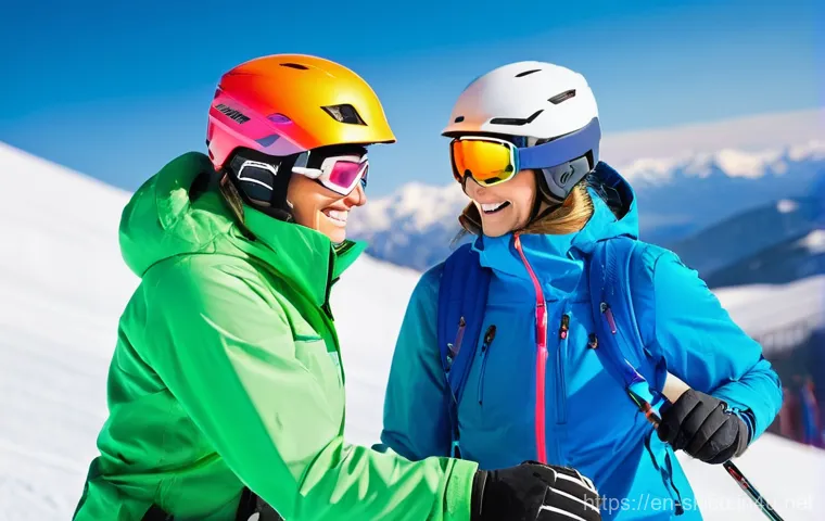 스키 강사의 비즈니스 개발 전략 - **Prompt:** A vibrant, dynamic action shot of a female ski instructor, approximately 35 years old, w...