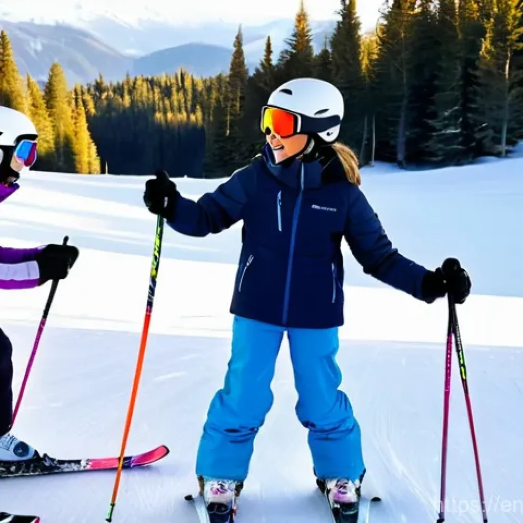 스키 강사의 고객 만족도 관리 - **Image Prompt: The Warm Welcome on the Slopes**
    "A vibrant, wide-angle shot of a sunny winter m...