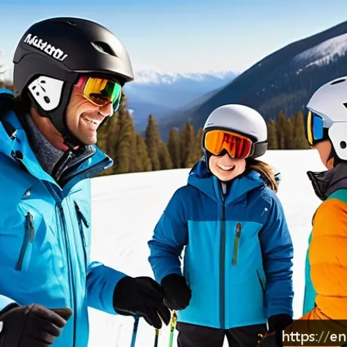 스키 강사의 프리랜서 활동 사례 - A professional freelance ski instructor teaching a diverse group of beginners and families on gentle...